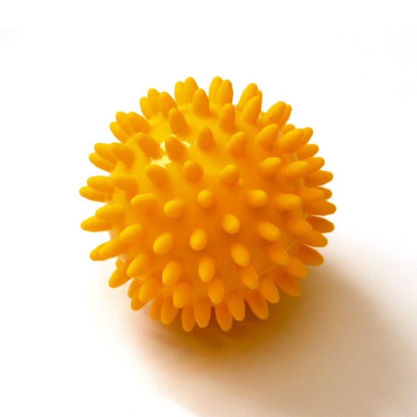 Spiky Ball, by SISSEL® Yellow (8 cm), Set of Two